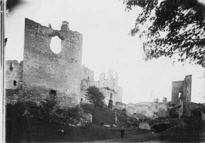 Pohled na hradní areál (kolem roku 1910)